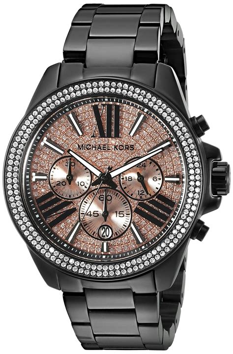 michael kors watches ladies black|fingerhut michael kors watch.